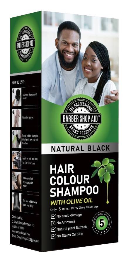 Barber Shop Aid Natural Black Hair Colour Shampoo