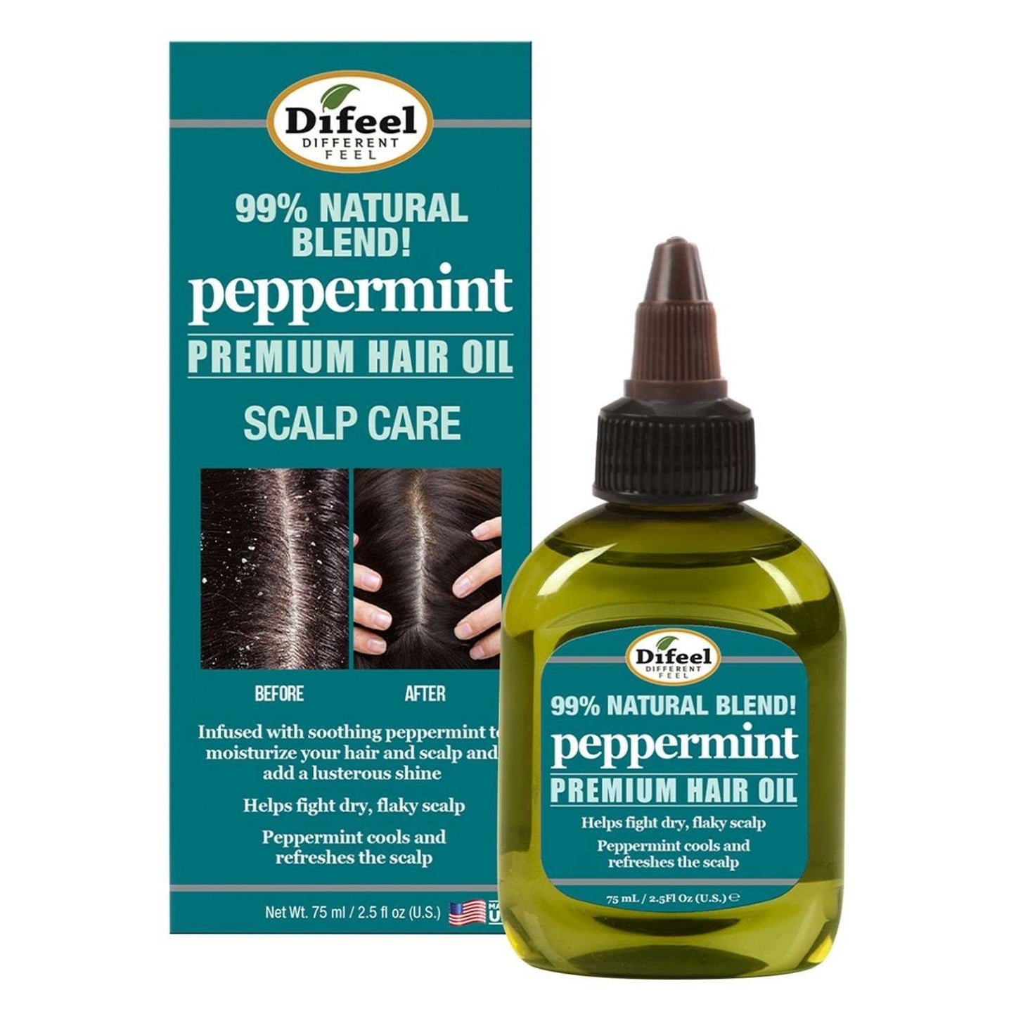 Difeel Peppermint Scalp Care Hair Oil 2.5 Oz
