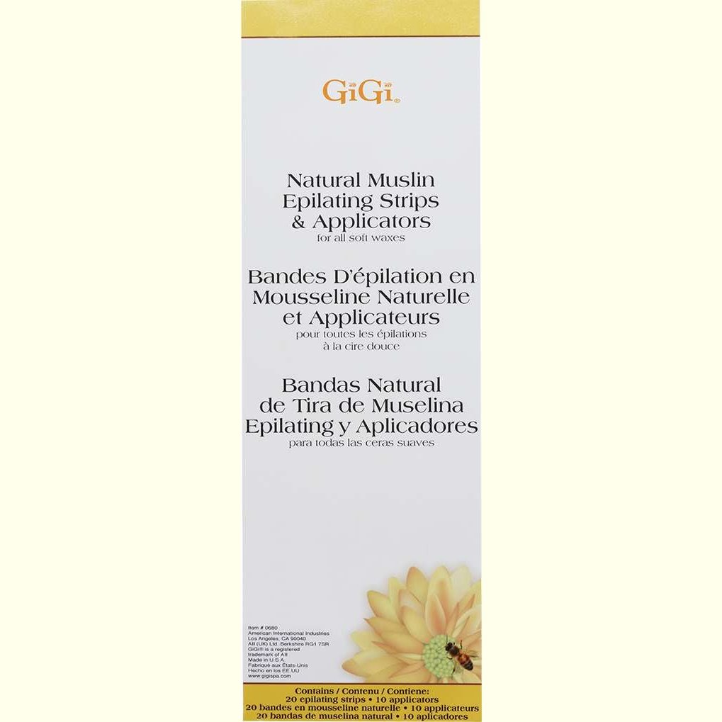 Gigi Natural Muslin Epilating Strips Applicators