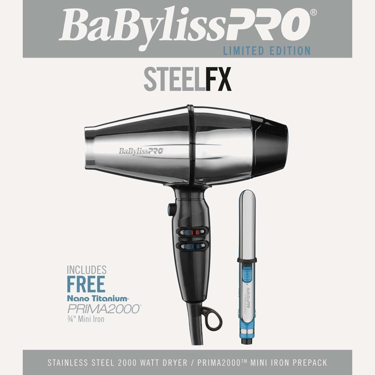 Babylisspro Dryer Steelfx Prima 2000 Mini Iron