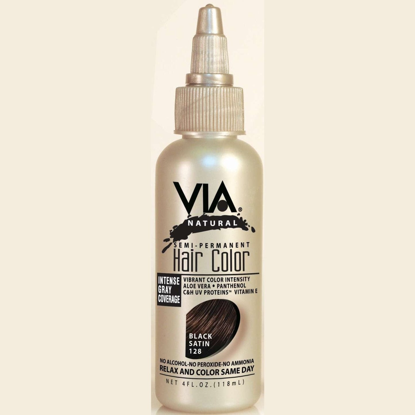 Via Natural Hair Color 128 Black Satin