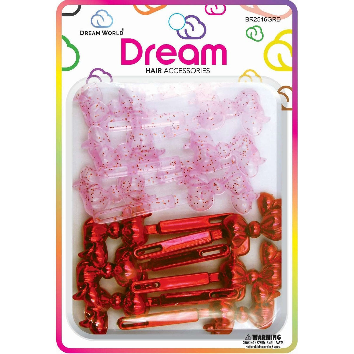 Chloe Barrette 16 Chubby Ribbon Glitter Red